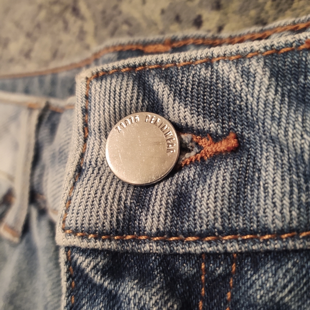 Zara Basic 1975 Denim Embellished Asymmetrical Mi… - image 4